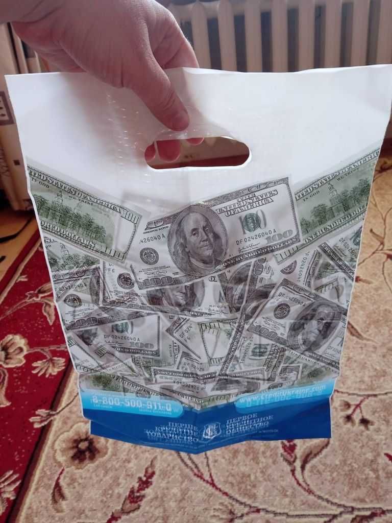 Пакет целлофановый новый Доллар $