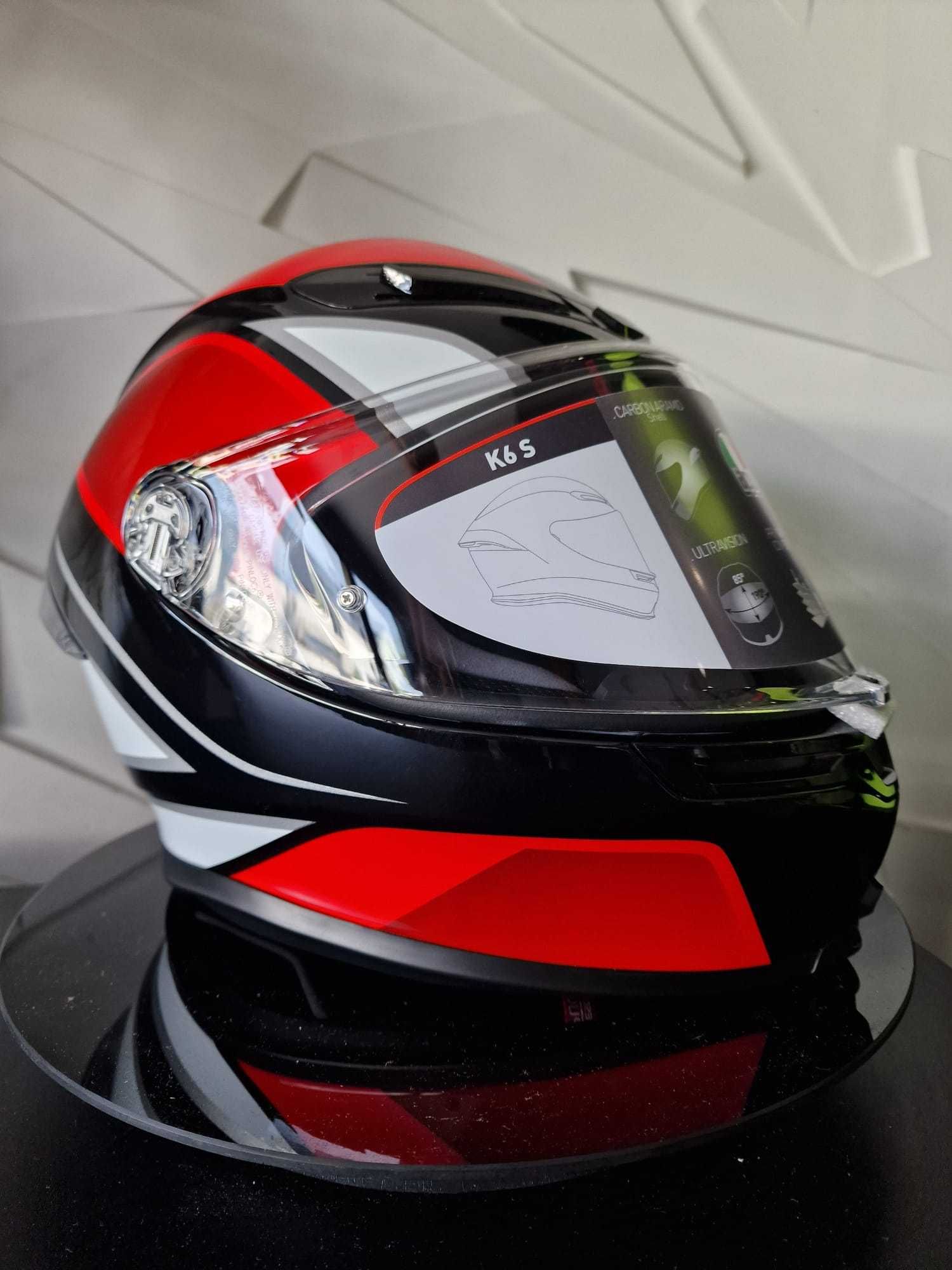 Kask motocyklowy AGV K6 S Hyphen Black/Red/White sklep, GRATISY!