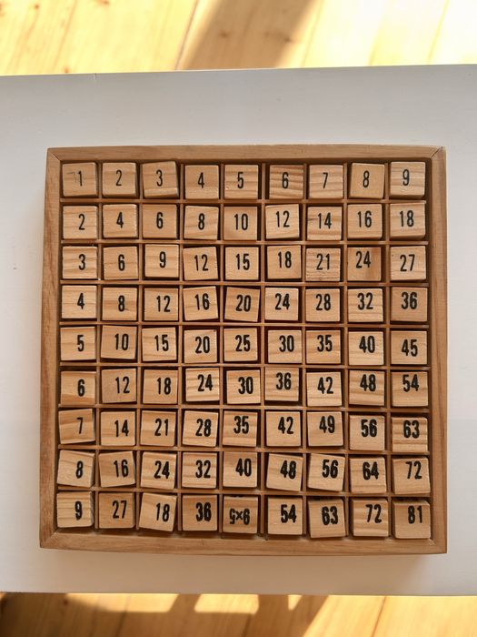 Tabliczka mnożenia drewniana