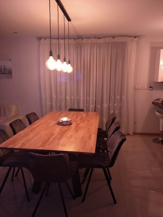 Stół z litego drewna Buk, Dąb loft 200x100 i kawowy 100x55 nowy