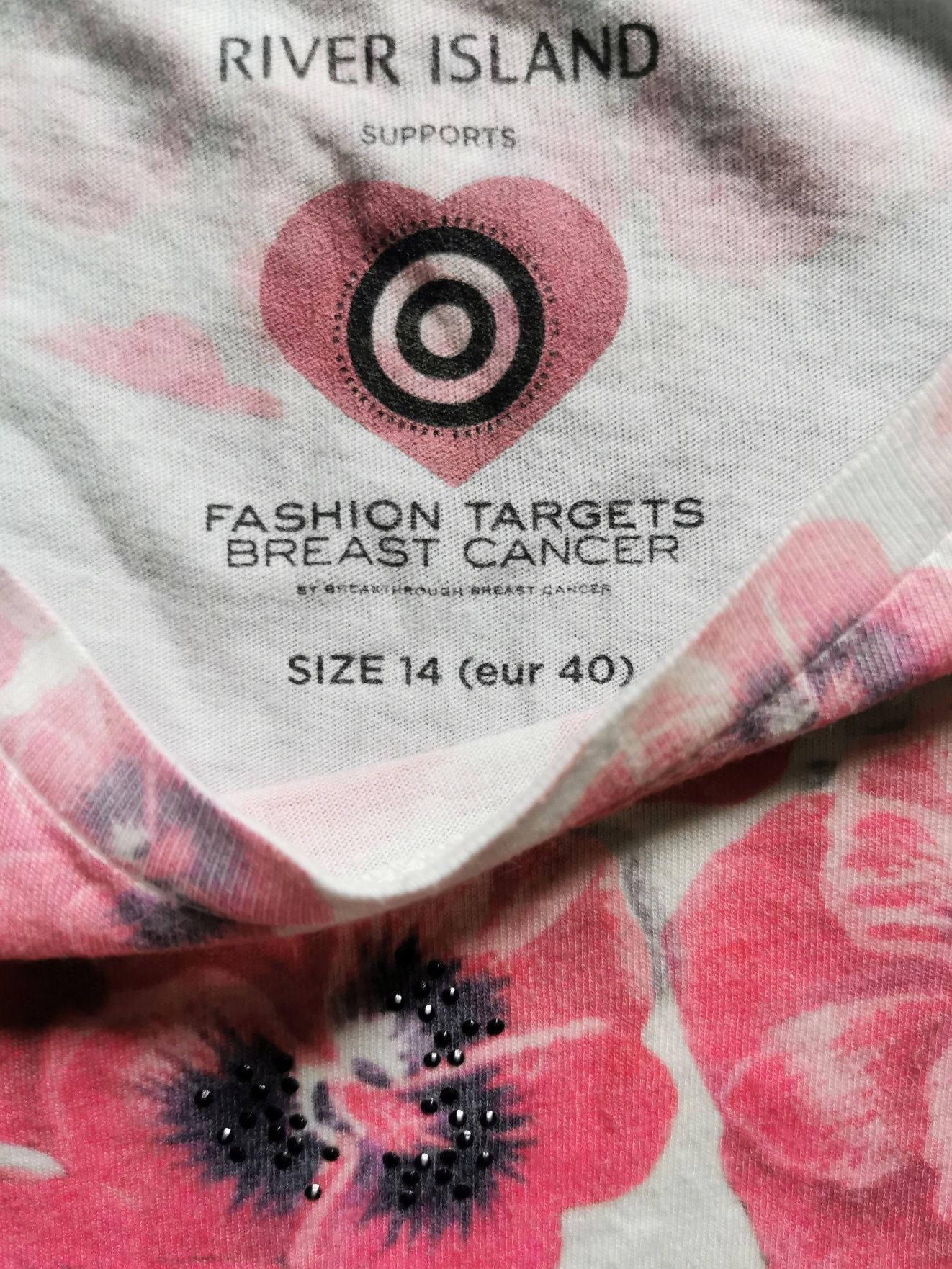 T-shirt print kwiaty&panterka