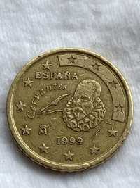 Moeda 50 centimos Miguel de Cervantes