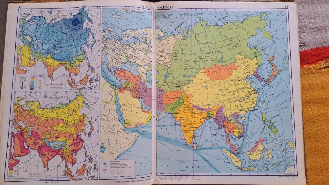 Stary Brytyjski Atlas Swiata