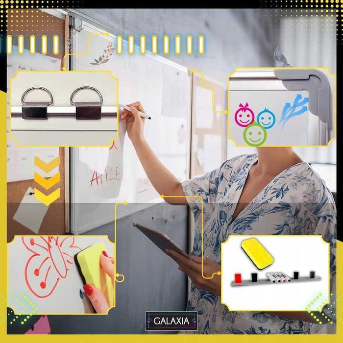 Tablica Magnetyczna Suchościeralna 60x40 Dla Dzieci Na Ścianę Biała