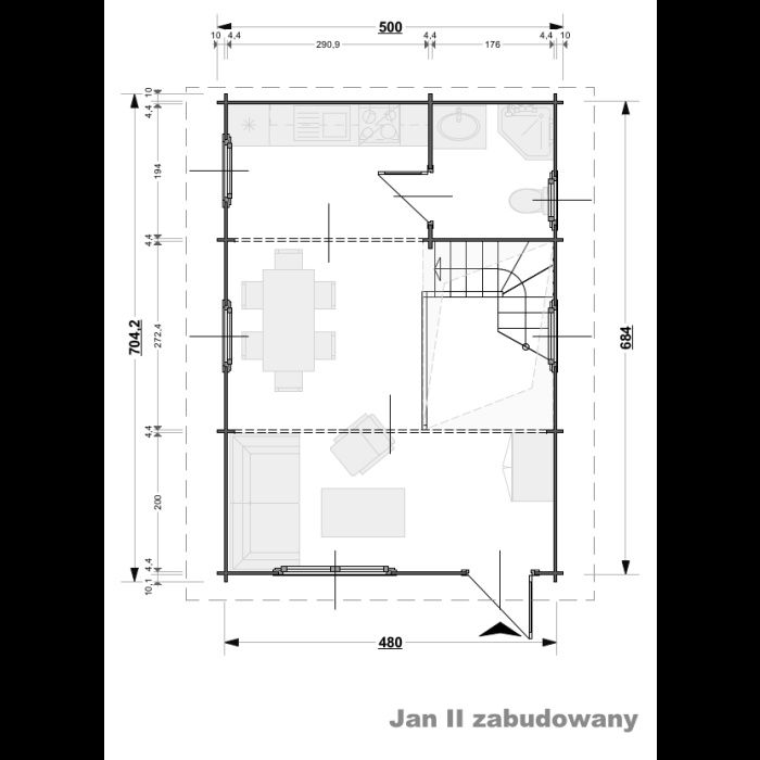 Drewniany Domek Letniskowy JAN II ZABUDOWANY 65 M2