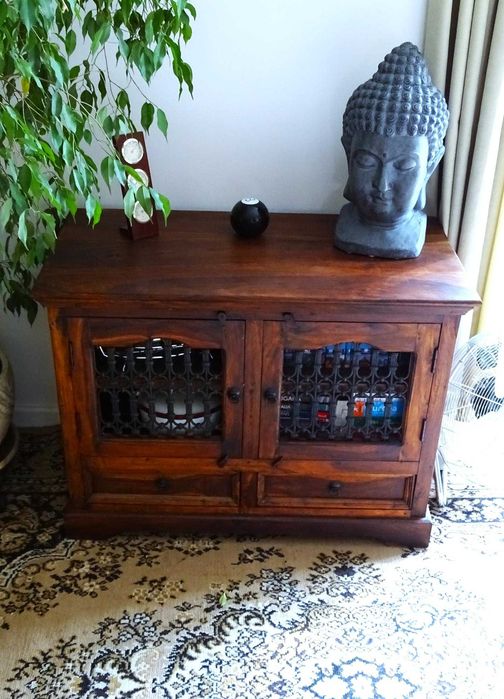 Szafka / witryna / regał kolonialny z litego drewna - AlmiDecor