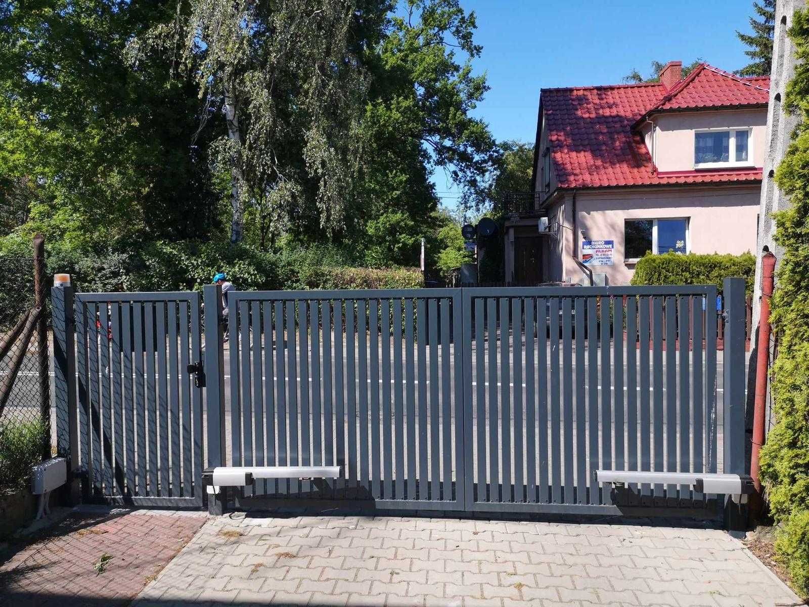 Brama dwuskrzydłowa stalowa aluminiowa kolor antracyt/czarna na wymiar