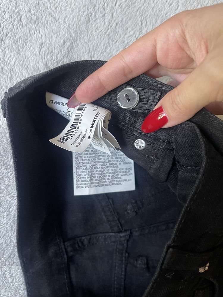 Дитячі чорні прямі джинси Zara з блиском шимером на 10 років 140 см