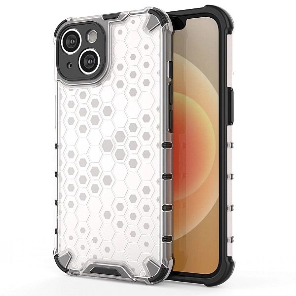 Honeycomb etui iPhone 14 Plus pancerny hybrydowy pokrowiec przezroczys