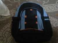 Рюкзак черно-голубой, стандарт, 45 на 35 см