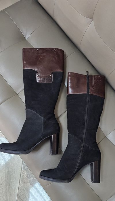Сапоги чоботи замш хутро шкіра  Італія 40р.