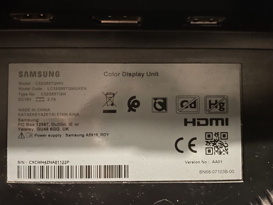 Monitor Odyssey G5 para peças ou arranjo