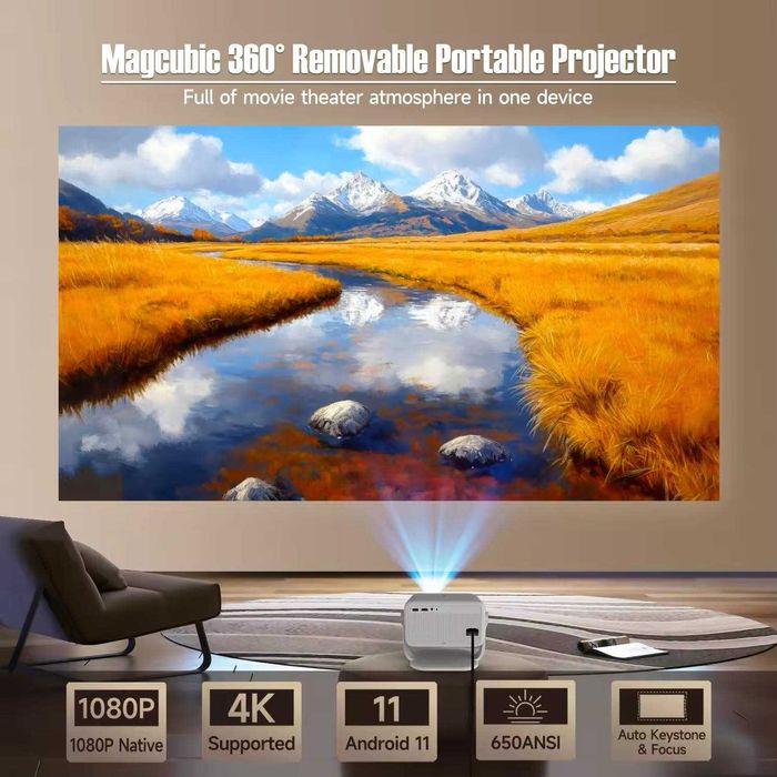 Проектор MAGCUBIC L018 4K 650 ANSI Android 11 ОПТ ДРОП