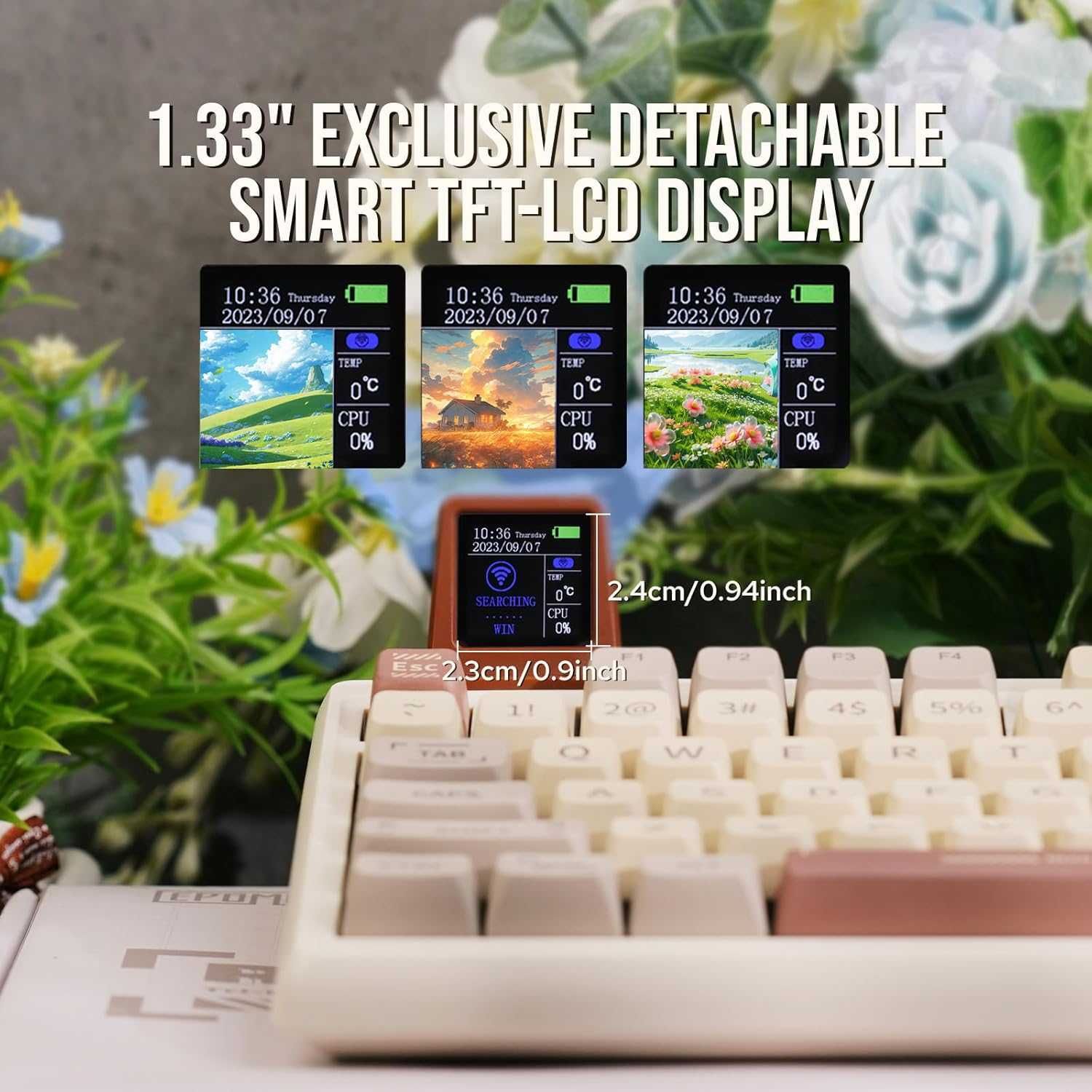 Epomaker RT100 Retro White 95% US ASNI бездротова механічна клавіатура