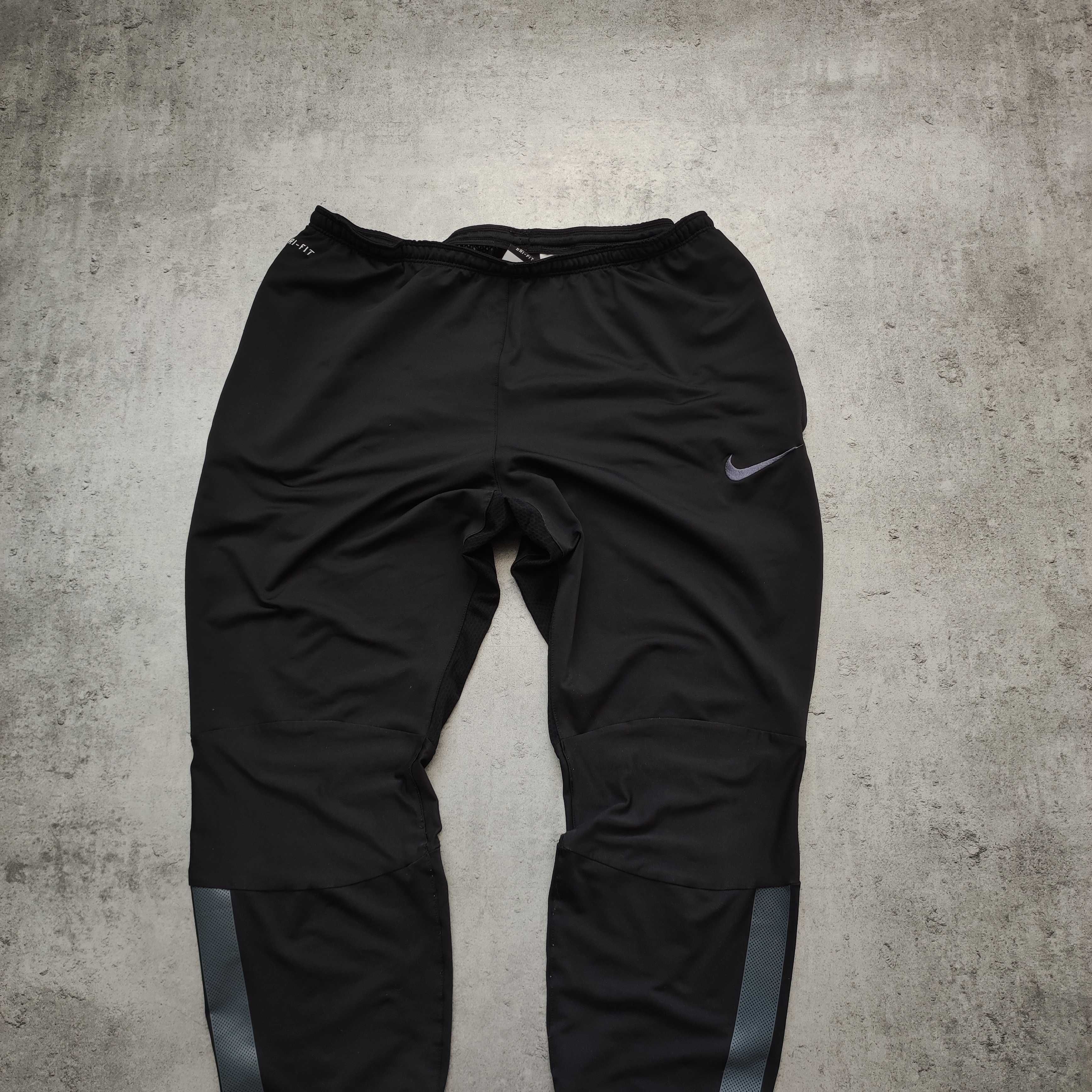MĘSKIE Dresy Sportowe Czarne Dri-Fit Siłownia GYM Active Nike Joggery