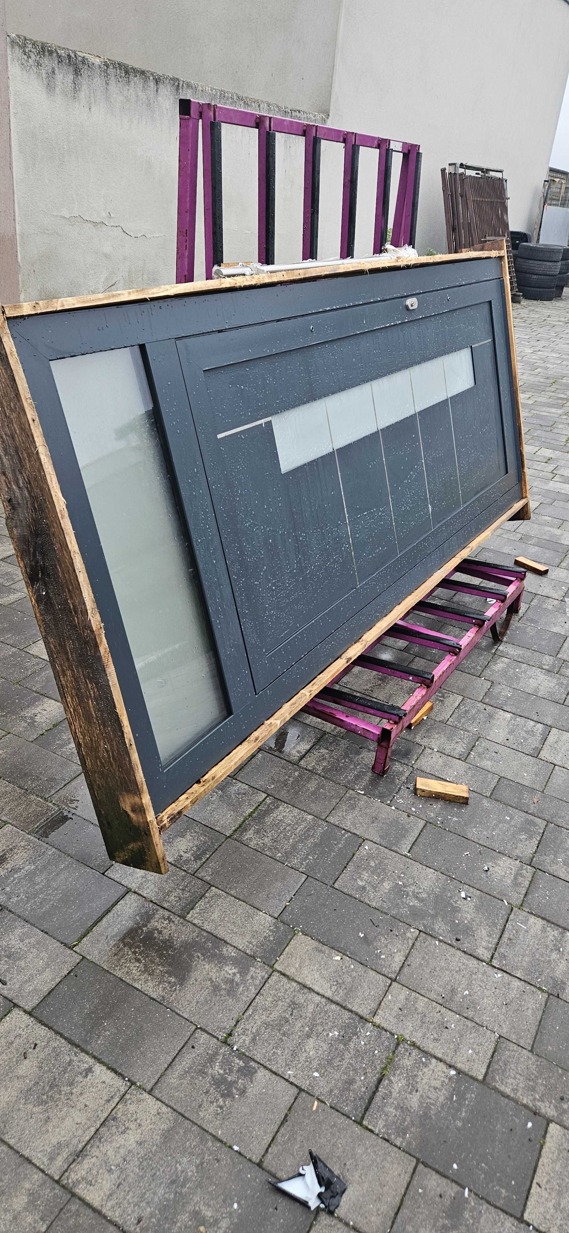 Nowe Drzwi Wejściowe aluminiowe 225x102cm świetlik 39 Polski producent