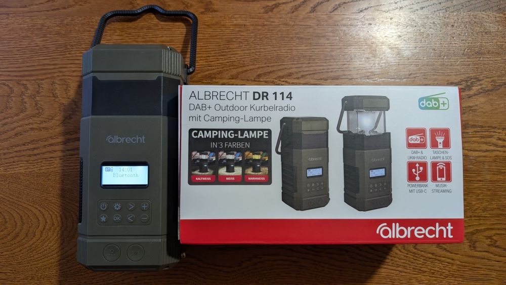 ALBRECHT DR 114 FM DAB+ radio kempingowe dynamo zasilanie solarne