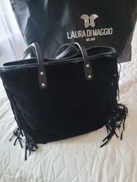 Torebka czarna shopperka markowa Laura di Maggio oryginalna nowa