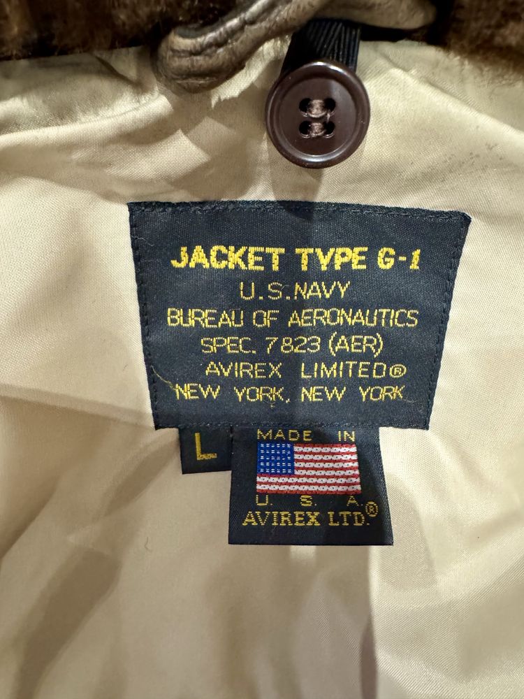 Куртка шкіряна Avirex G-1 BOMBER JACKET. Оригінал (куплена в США).