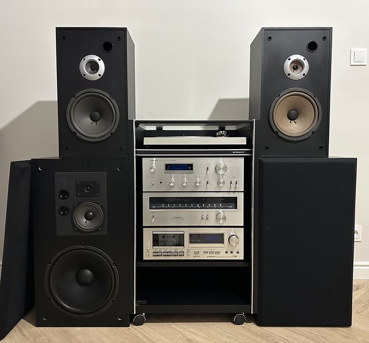 Zestaw stereo Pioneer SA-508 TX-608 CT-F600 Kolumny CS-434 szafkaAudio
