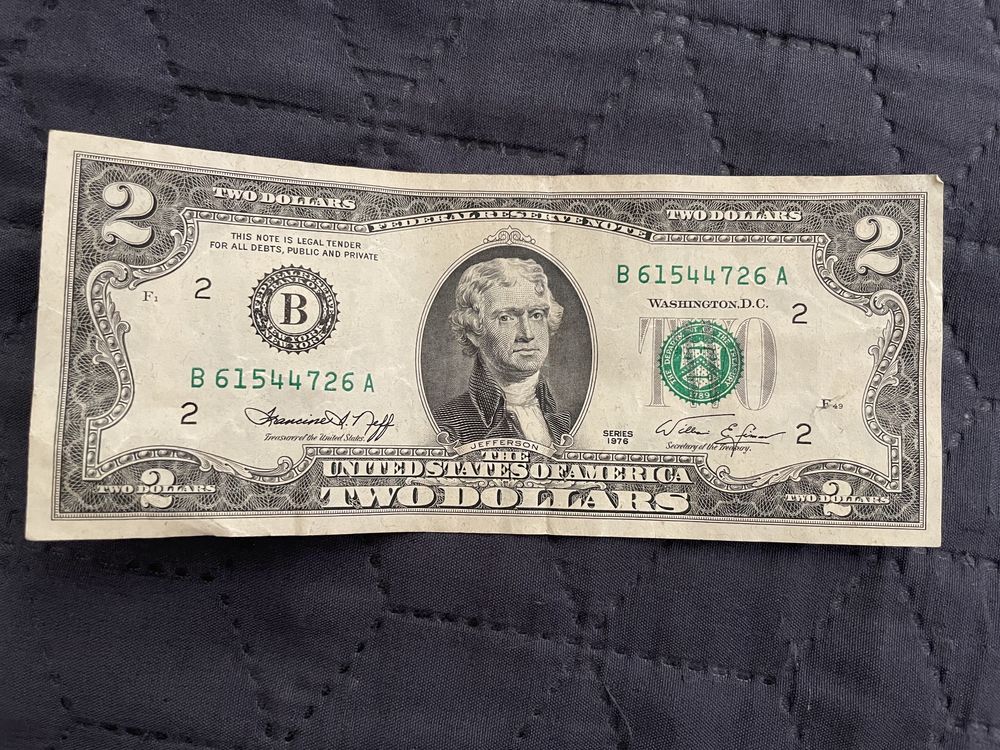 Банкнота 2 долара 1976 року