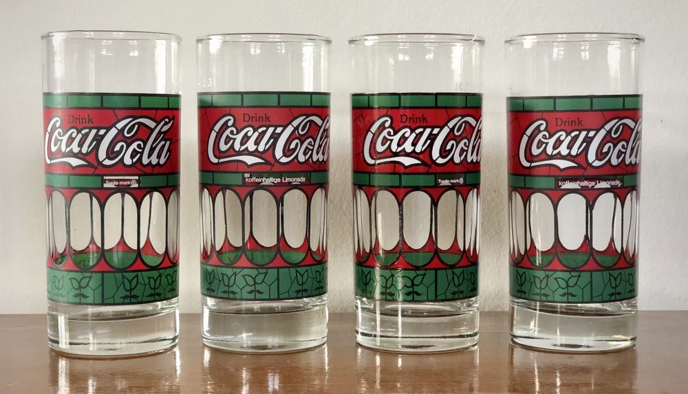 Oryginalne retro szklanki Tiffany Coca-Cola vintage 4x 300 ml Unikat !