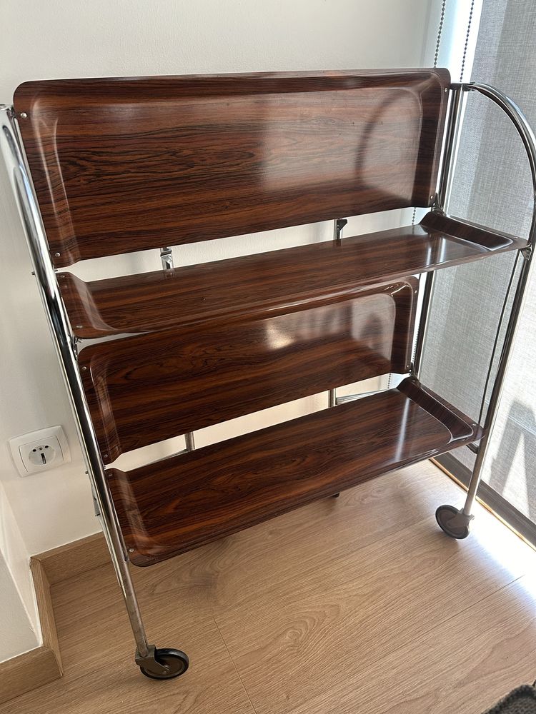 Mesa de apoio trolley dobrável vintage - impecável.