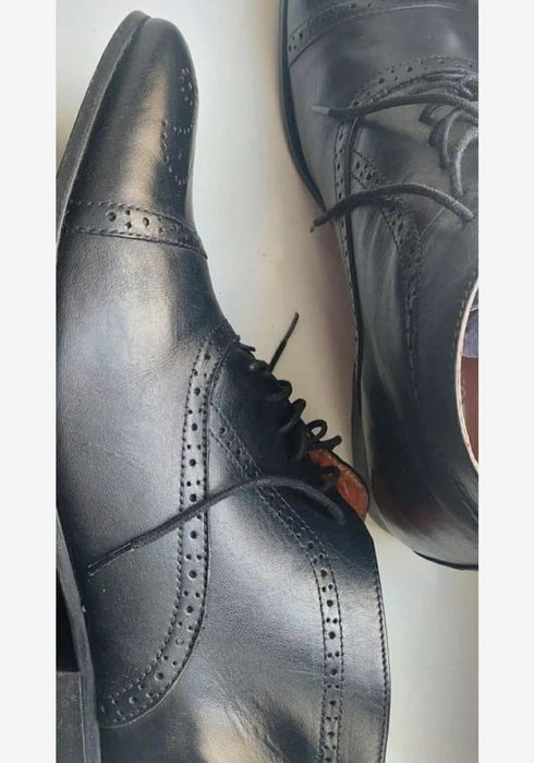 Męskie skórzane botki czarne