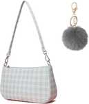 Nowa torebka retro / torba płócienna / pompon / kratka !2667!