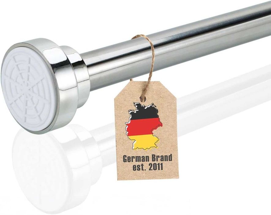 Karnisz zaciskowy / drążek rozsuwany /szyna /haczyk / 155-260cm !K146!
