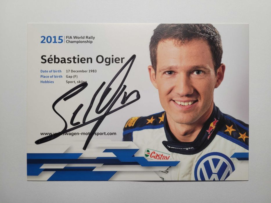 Karta z autografem - Sébastien Ogier