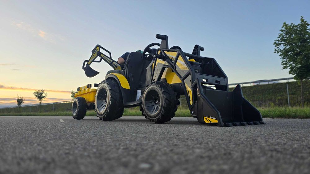 Duży TRAKTOR KOPARKA SX2068 24V 400W z przyczepą dla dzieci