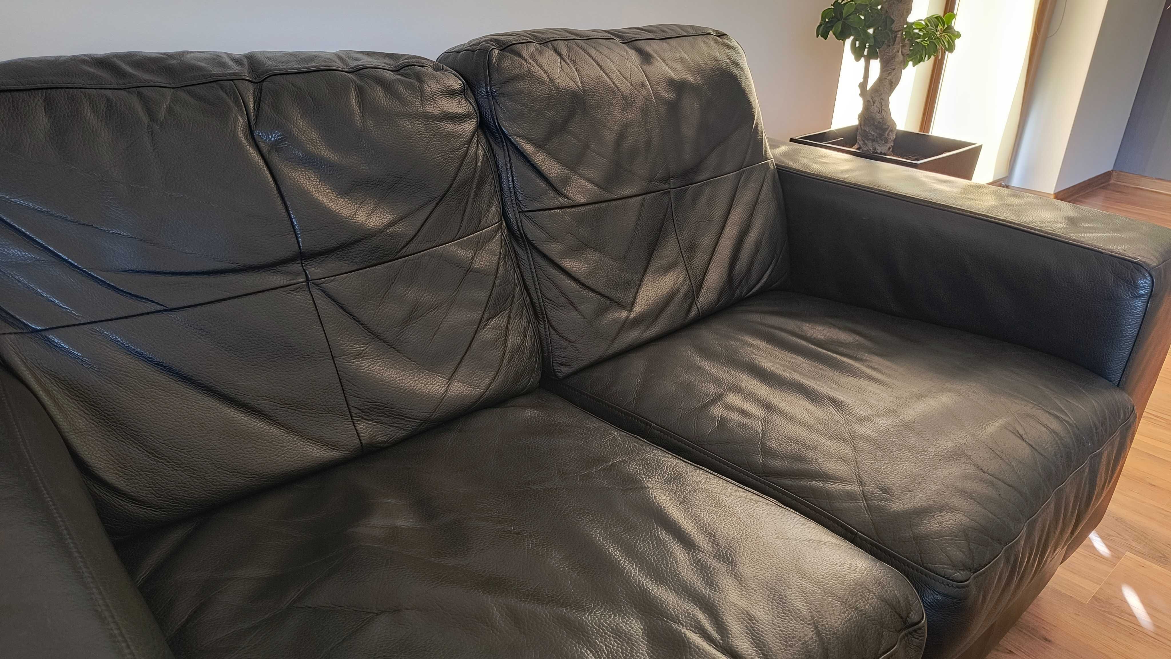 Sofa dwuosobowa skóra naturalna.