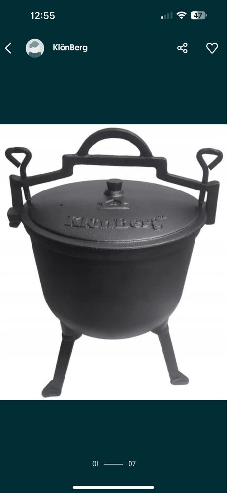 Garnek 10l zeliwo pieczonki grill