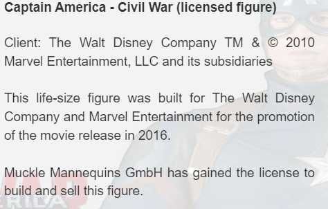 Figura Capitão America Civil War escala 1:1