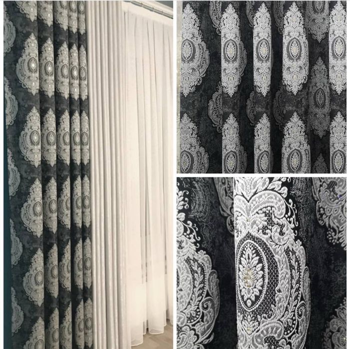 Штора корона льон блекаут тюль софт бамбук штори комплекти тюлі фатин