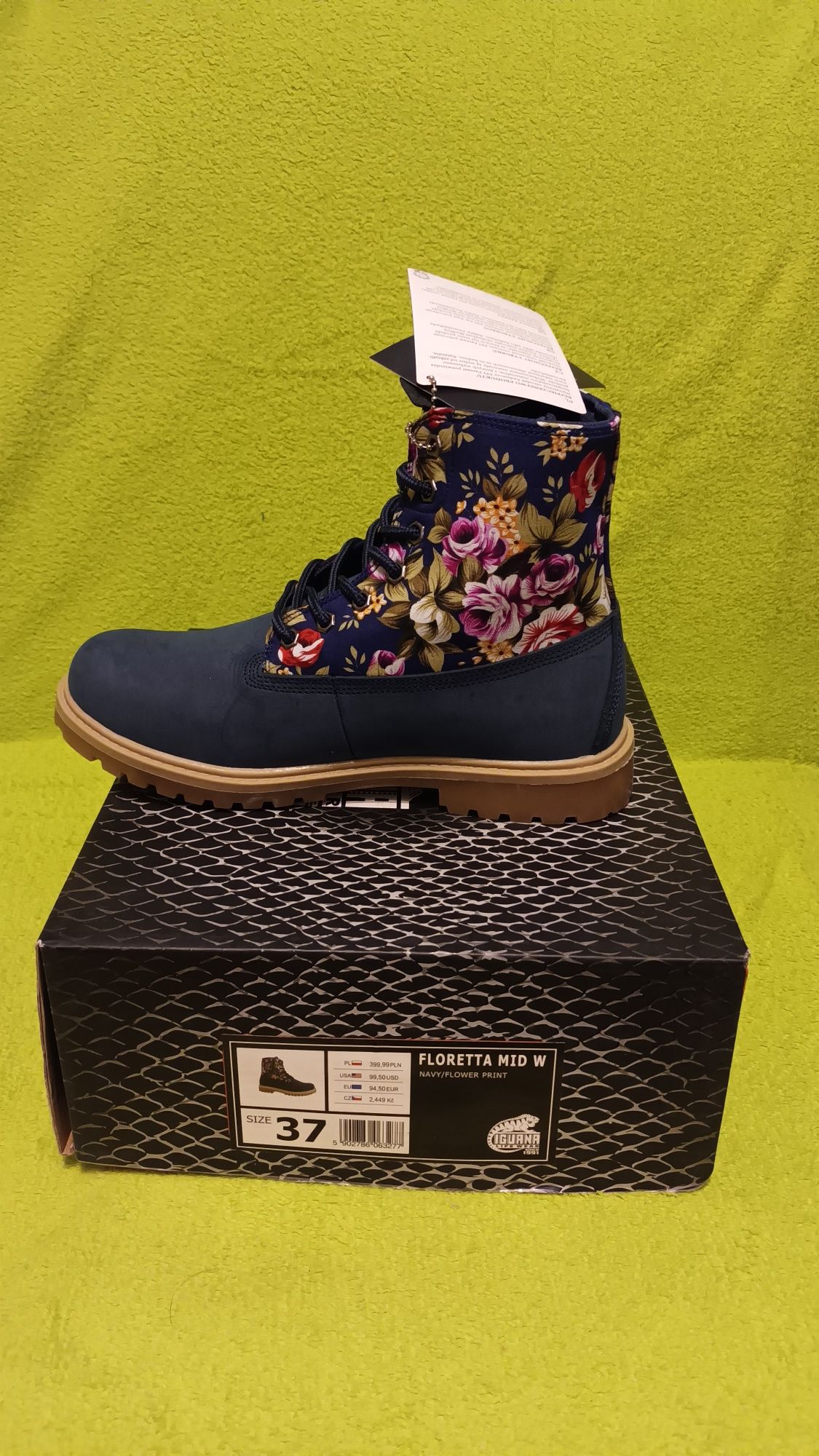 Damskie Buty Floretta Mid W 7165-Navy/Flower