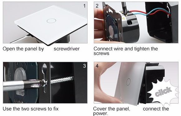 Interruptor/dimmer wireless 433 mhz para sistemas domótica