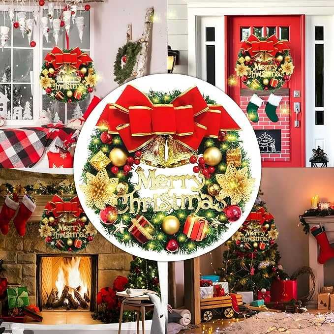 Coroa de Natal com Luzes LED 30 cm