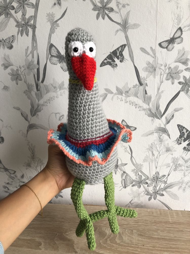 Zabawka kaczor kaczka kura ptak na szydełku amigurumi