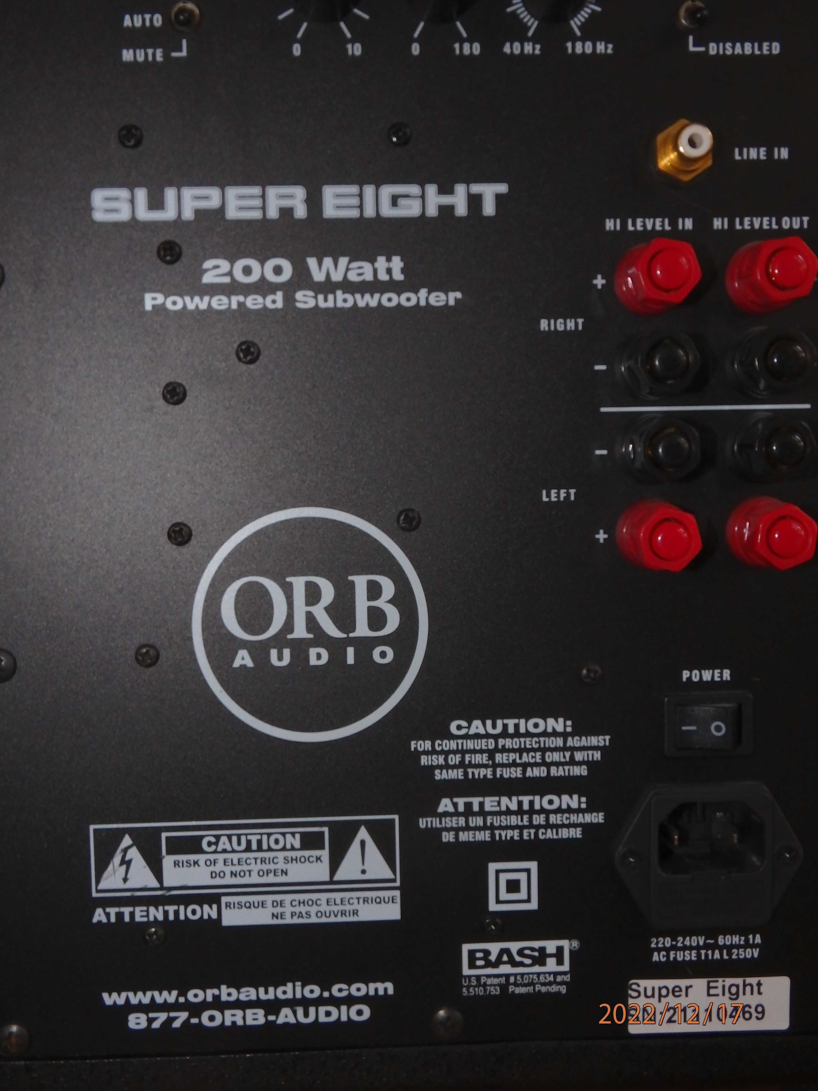 Orb Audio Super Eight Subwoofer.