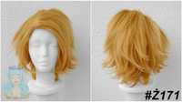 Denki Kaminari cosplay wig pomarańczowa żółta krótka peruka academia