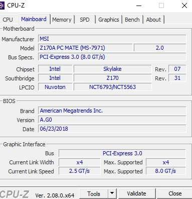 Płyta główna ATX MSI Z170A PC MATE LGA 1151