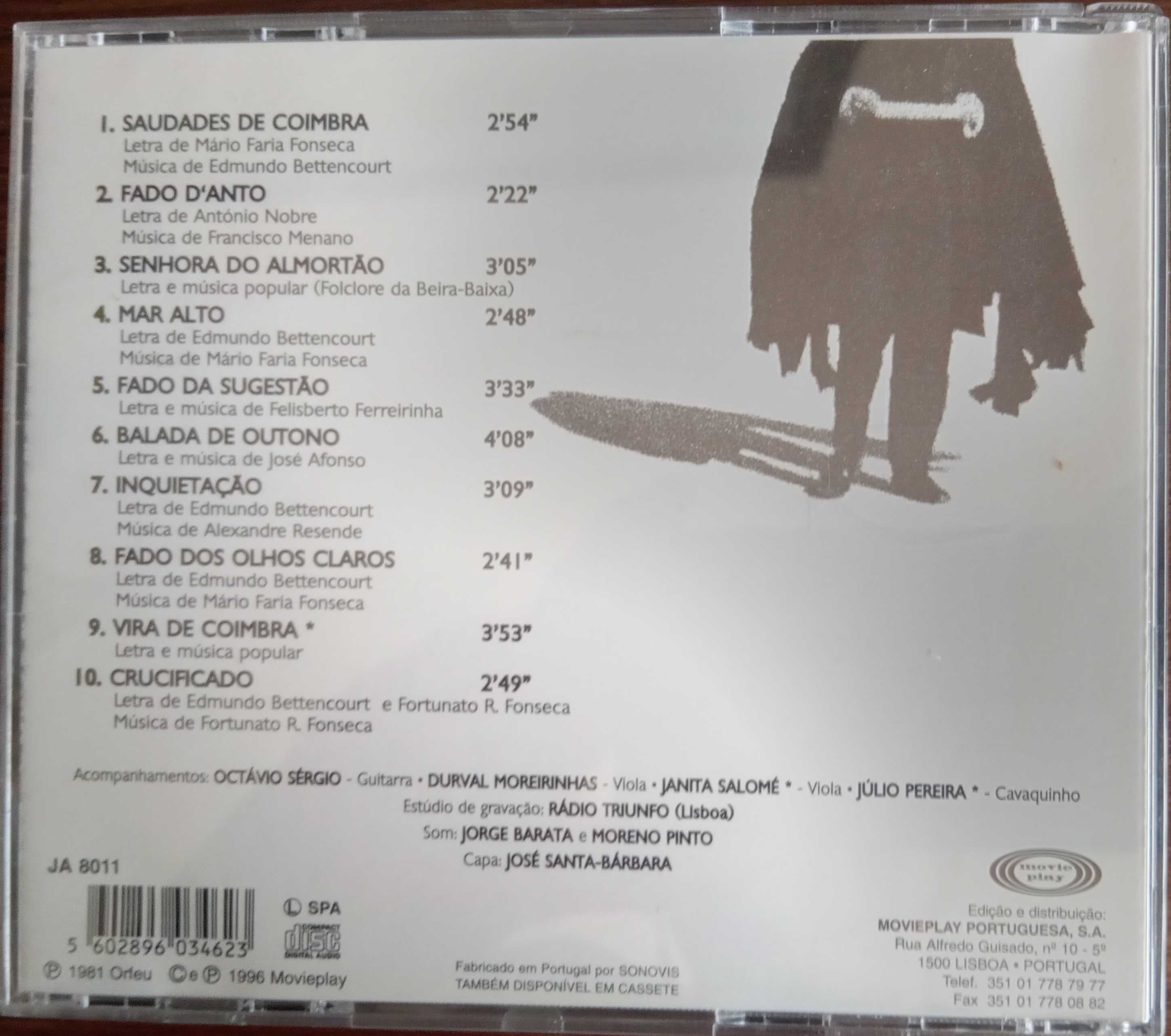 José Afonso	- - - - -		Fados de Coimbra e Outras Canções	- - - - -	CD