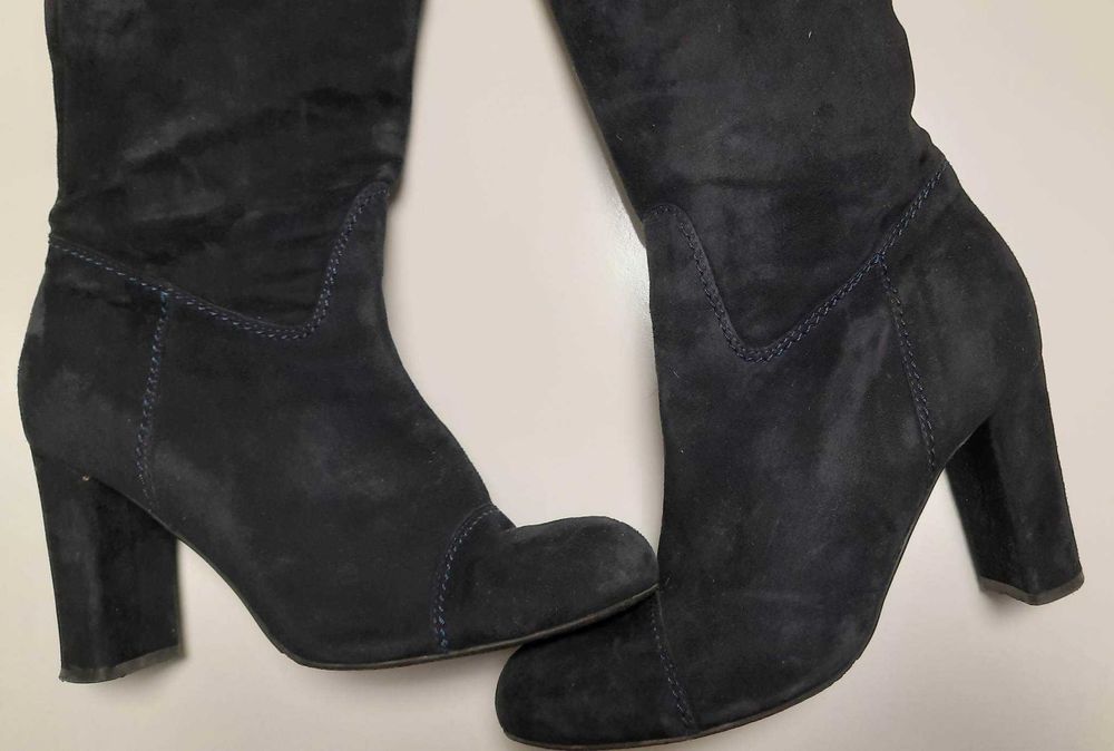 PRIMA MODA granatowe zamszowe kozaki rozmiar 38