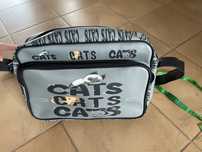Torba młodzieżowa szara Cats eko skóra