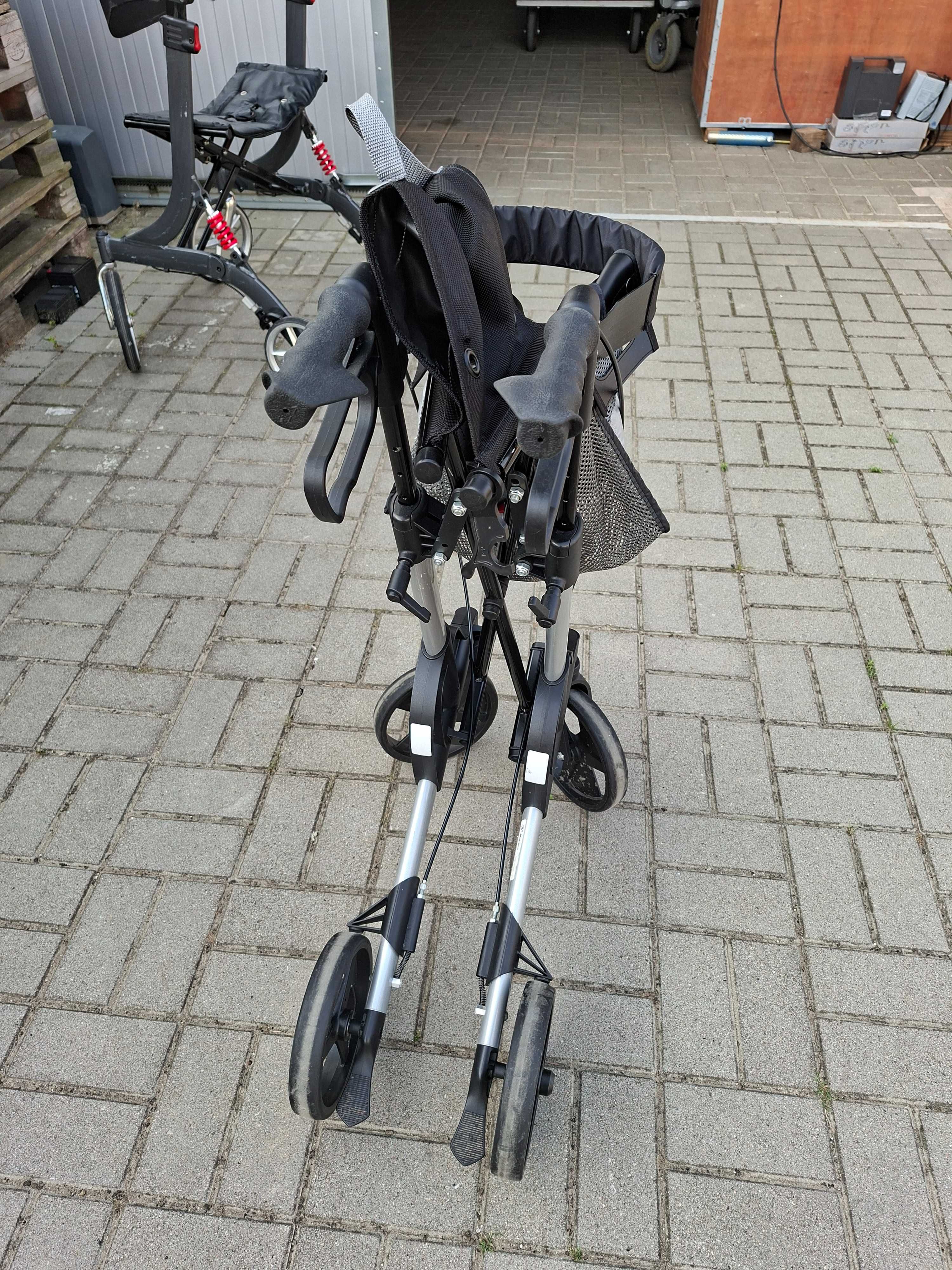 Balkonik Rollator Chodzik aluminiowy lekki składany siedzisko oparcie