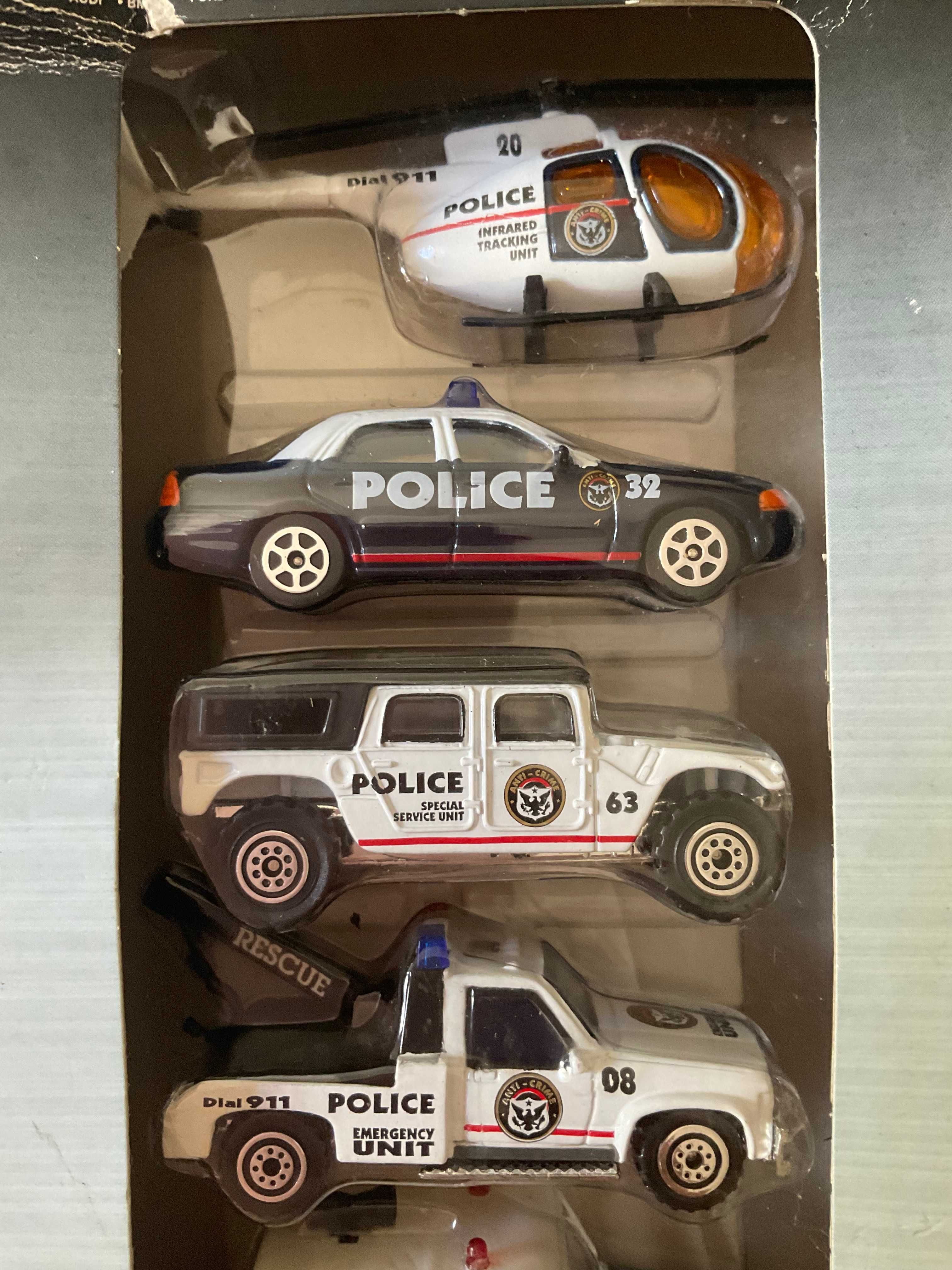 Conjunto Viaturas Policiais em Miniatura + Helicóptero- Nunca Aberto