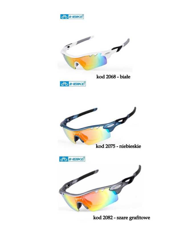 Profesjonalne okulary rowerowe słoneczne + 5 soczew na rower