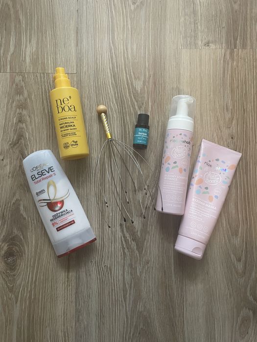 Masażer + zestaw kosmetykow hairboom, neboa, loreal elseve